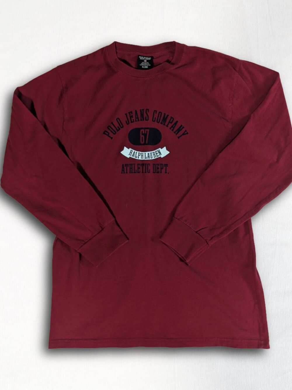 Polo Jeans Co Ralph Lauren Long Sleeve T-Shirt Boys XL(20) Maroon Athletic